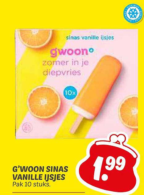 G’woon Sinas Vanille Ijsjes Pak 10 stuks