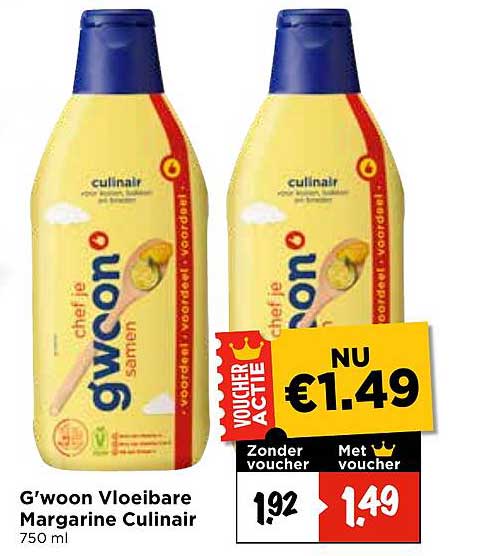 G'woon Vloeibare Margarine Culinaire 750 ml