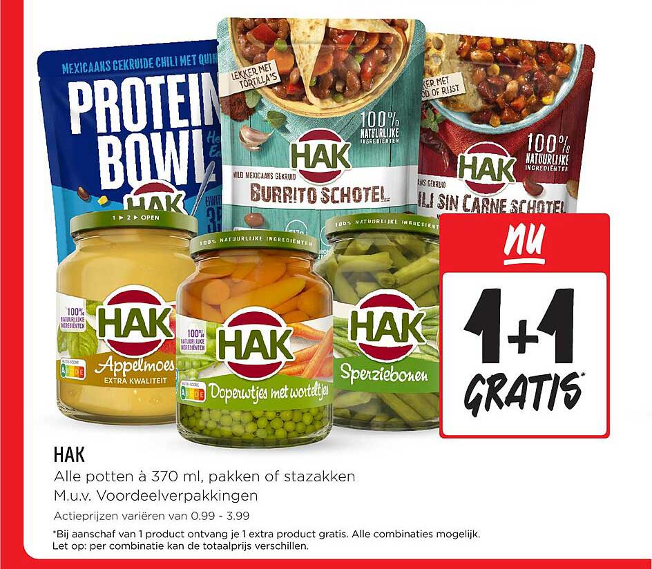 HAK 1+1 GRATIS aanbieding