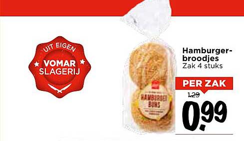 Hamburger-broodjes Zak 4 stuks