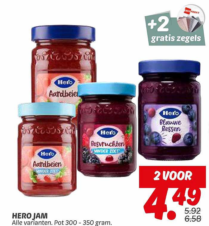 HERO JAM Alle varianten. Pot 300 - 350 gram.
