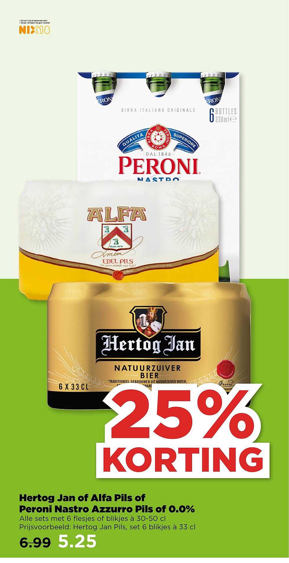 Hertog Jan of Alfa Pils of Peroni Nastro Azzurro Pils of 0.0%