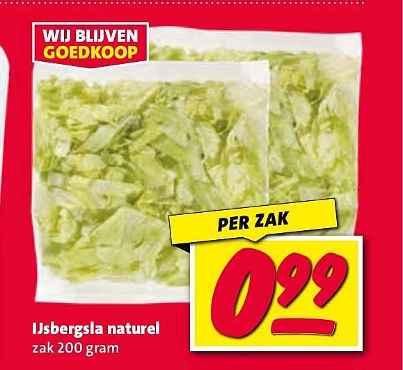 IJsbergsla natureel zak 200 gram