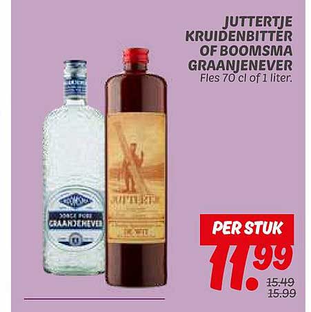 Juttertje Kruidenbitter of Boomsma Graanjenever