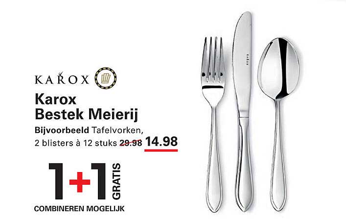 Karox Besteck Meierij Bijvoorbeeld Tafelvorken, 2 blisters à 12 stuks