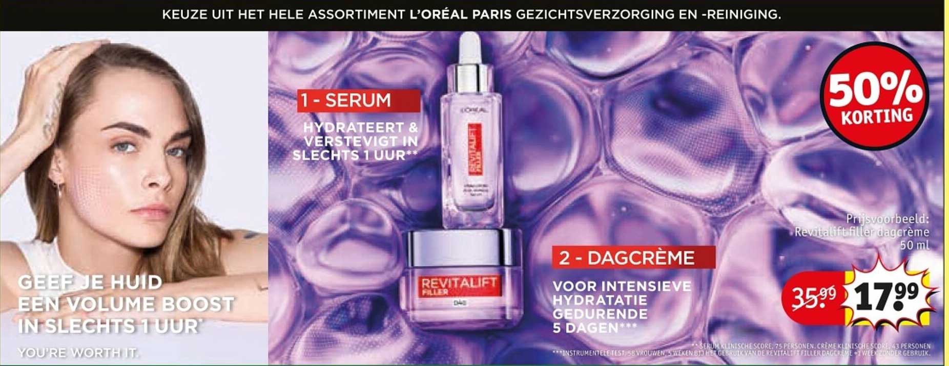 KEUZE UIT HET HELE ASSORTIMENT L’ORÉAL PARIS GEZICHTSZORG EN -REINIGING.