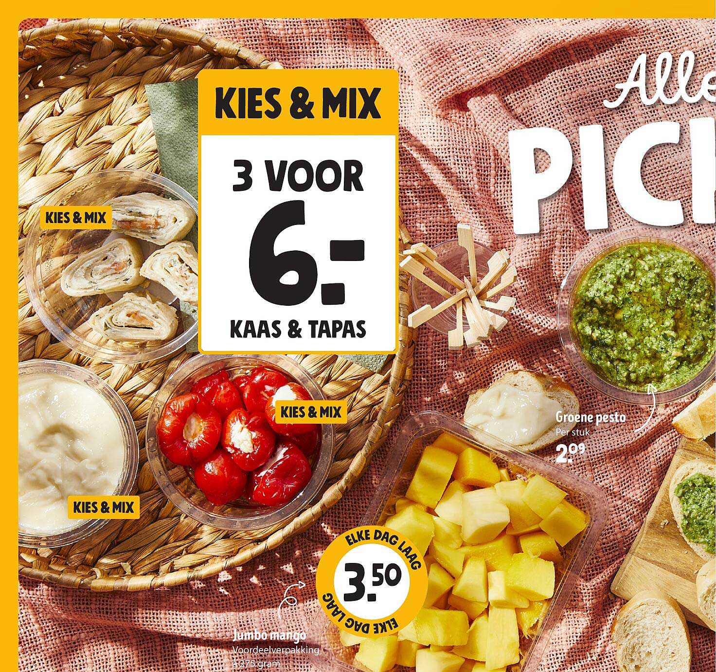 KIES & MIX 3 VOOR 6:- KAAS & TAPAS