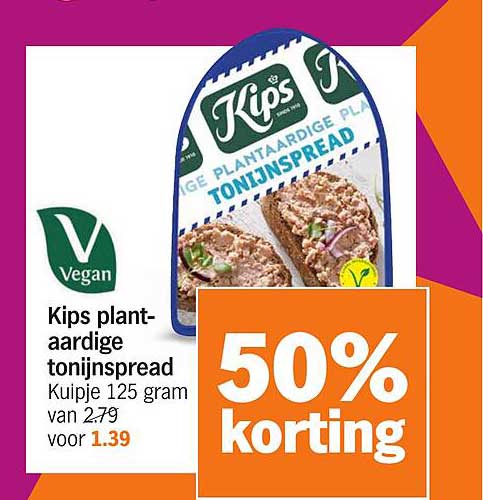 Kips plantaardige tonijnspread Kuipje 125 gram