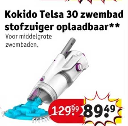 Kokido Telsa 30 zwembad stofzuiger oplaadbaar**