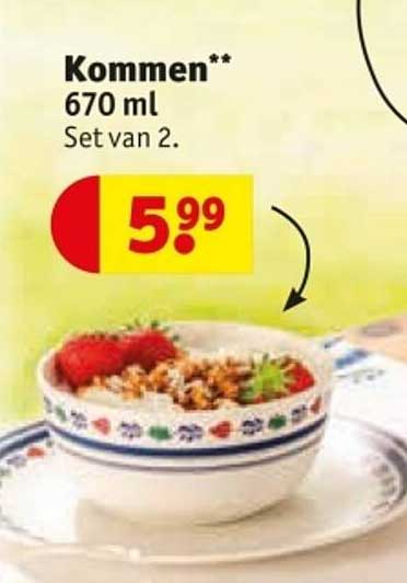 Kommetjes 670 ml Set van 2