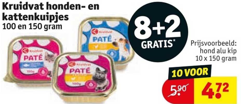 Kruidvat honden- en kattenkuipjes 100 en 150 gram