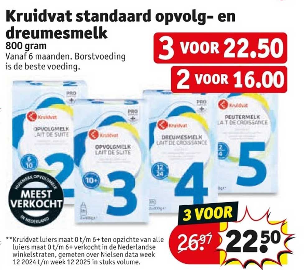 Kruidvat standaard opvolg- en dreumesmelk 800 gram