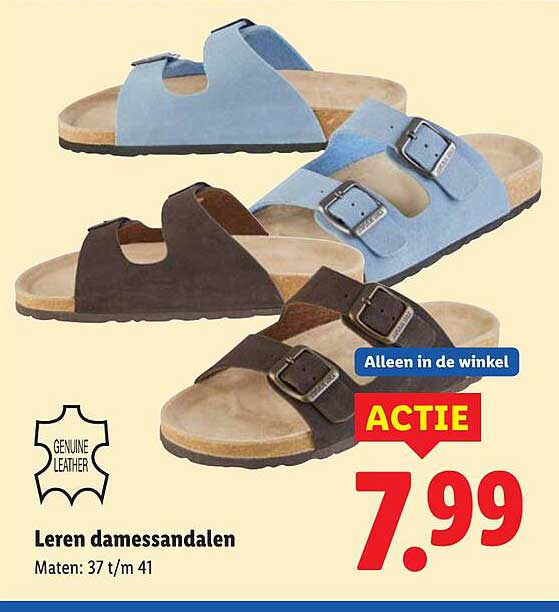 Leren damessandalen