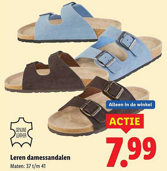 Leren damessandalen