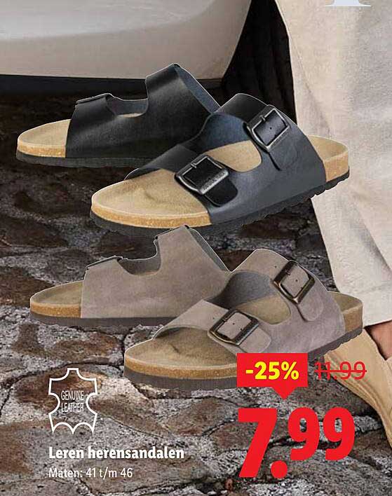 Leren herensandalen