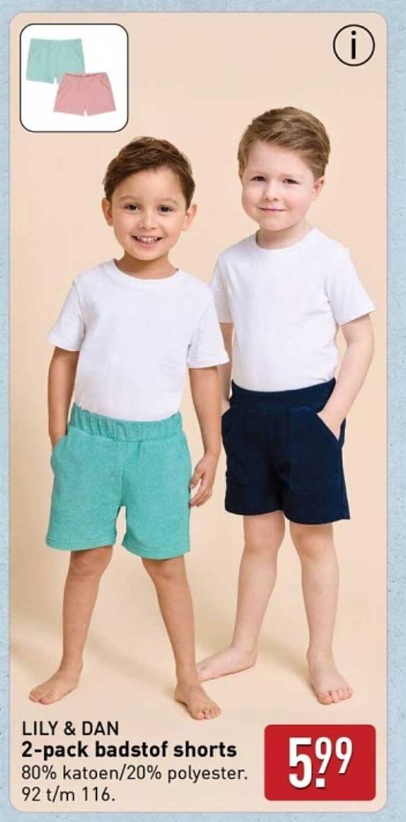 LILY & DAN 2-pack badstof shorts