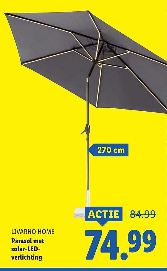 LIVARNO HOME Parasol met solar-LED-verlichting