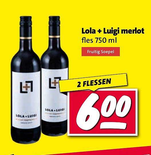 Lola + Luigi merlot fles 750 ml