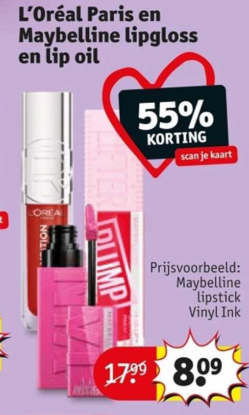 L’Oréal Paris en Maybelline lipgloss en lip oil