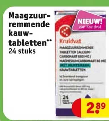Maagzuurremmende kauwtabletten 24 stuks
