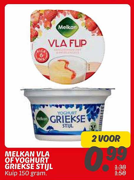 MELKAN VLA OF YOGHURT GRIEKSE STIJL