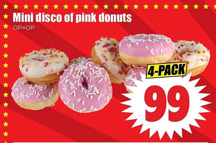 Mini disco of pink donuts
