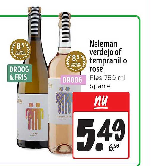 Neleman verdejo of tempranillo rosé Fles 750 ml Spanje