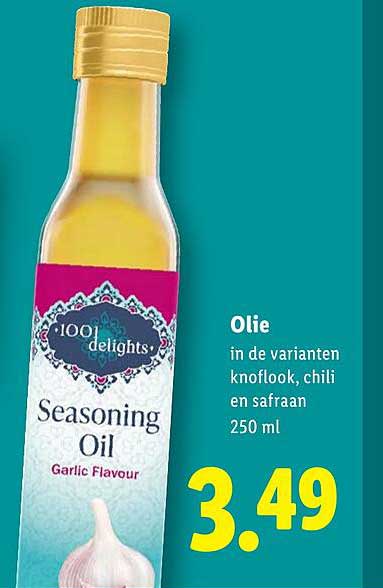 Olie in de varianten knoflook, chili en safraan 250 ml