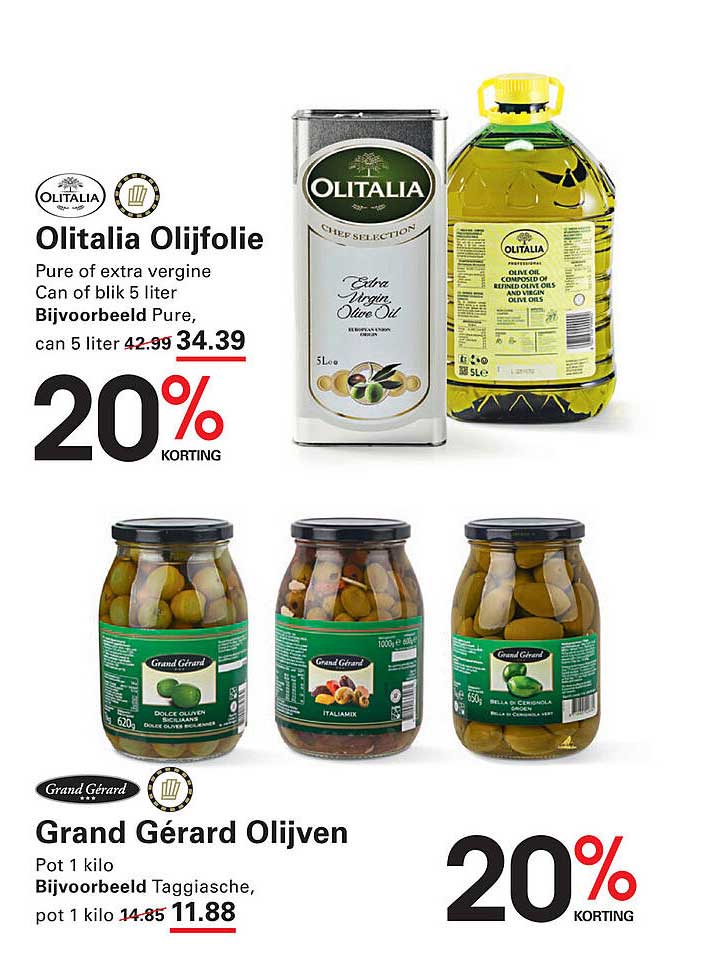 Olitalia Olijfolie en Grand Gérard Olijven
