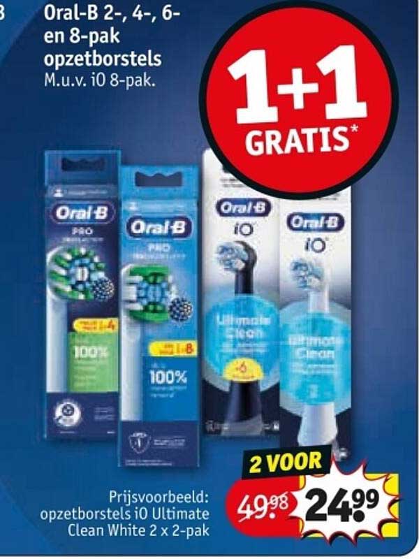 Oral-B 2-, 4-, 6- en 8-pak opzetborstels M.u.v. iO 8-pak.