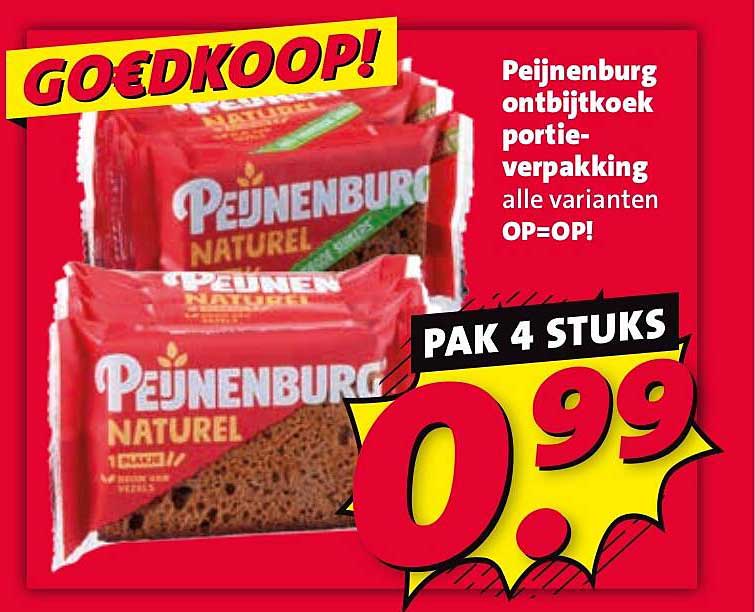Peijnenburg ontbijtkoek portieverpakking alle varianten OP=OP!