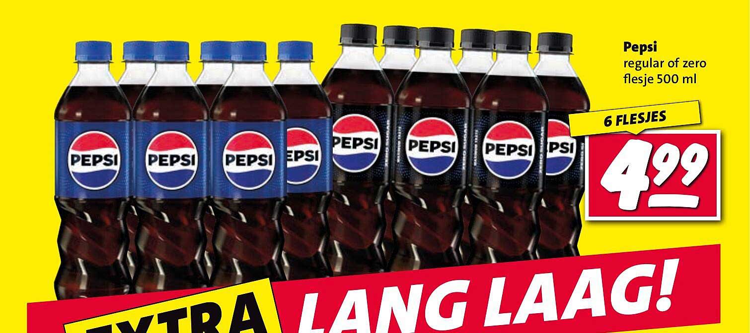Pepsi regular of zero flesje 500 ml