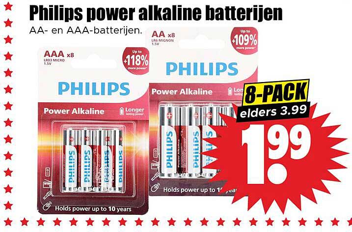 Philips power alkaline batterijen