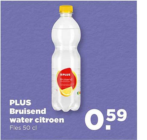 PLUS Bruisend water citroen Fles 50 cl