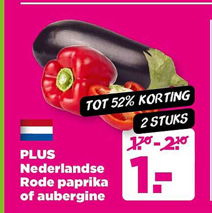 PLUS Nederlandse Rode paprika of aubergine