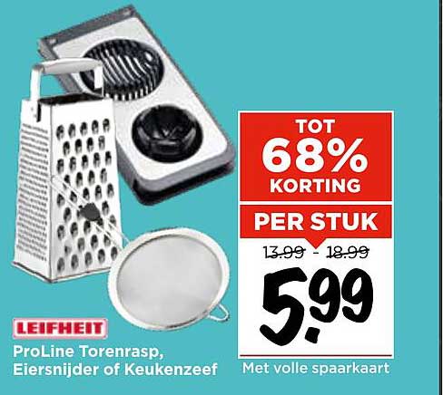 ProLine Torenrasp, Eiersnijder of Keukenzeef