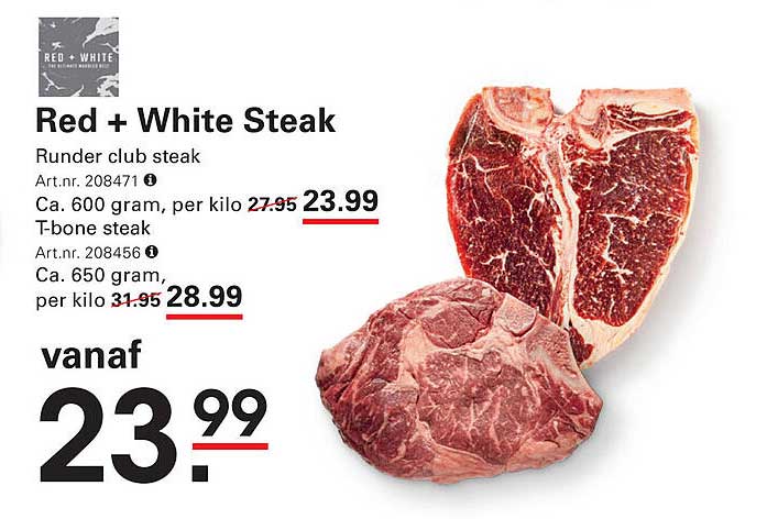 Red + White Steak