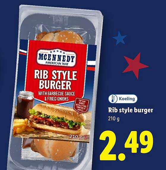 Rib style burger