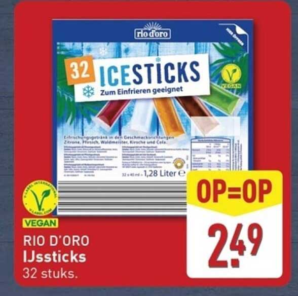 RIO D'ORO IJssticks 32 stuks.