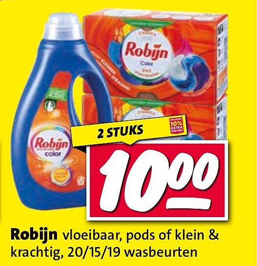 Robijn vloeibaar, pods of klein & krachtig, 20/15/19 wasbeurten