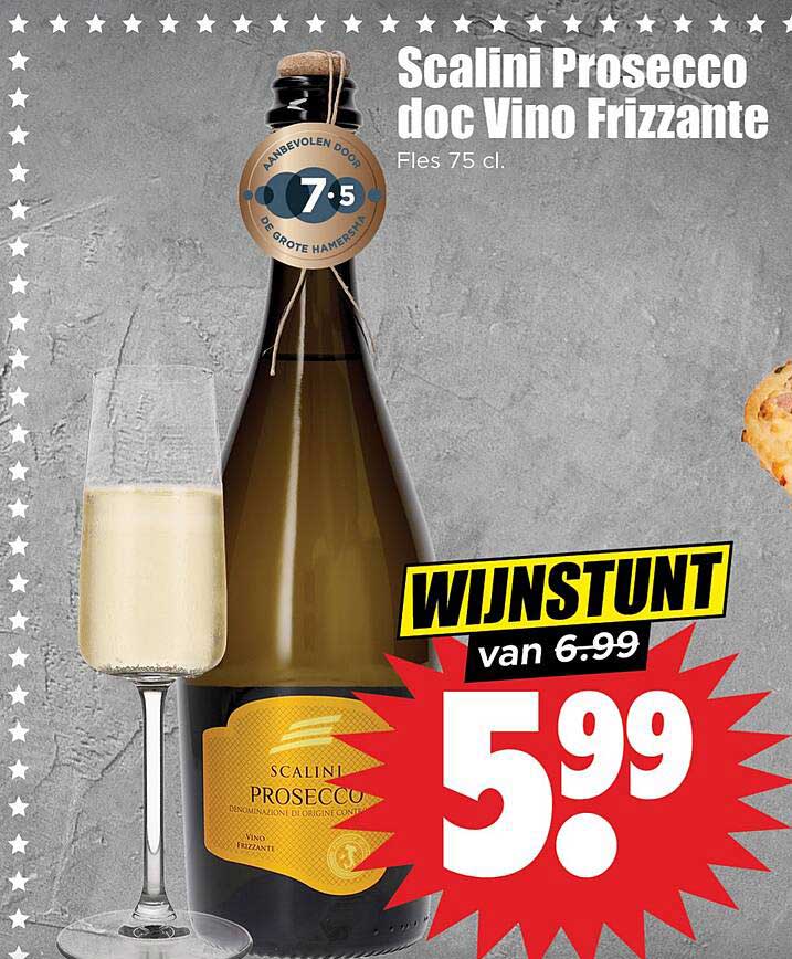 Scalini Prosecco doc Vino Frizzante Fles 75 cl.
