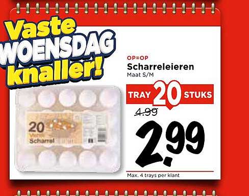 Scharreleieren Maat S/M - Tray 20 Stuks