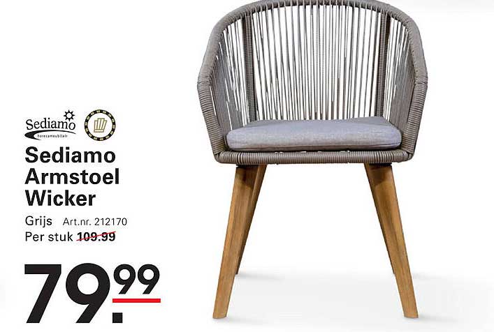 Sediamo Armstoel Wicker