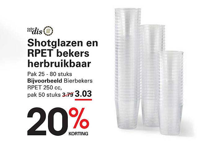 Shotglazen en RPET bekers herbruikbaar