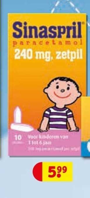 Sinaspril paracetamol 240 mg, zetpil