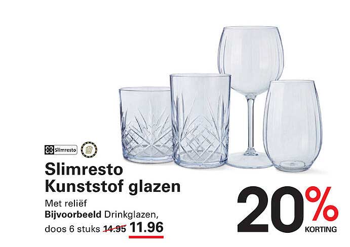 Slimresto Kunststof glazen