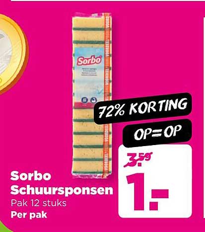 Sorbo Schuursponsen Pak 12 stuks