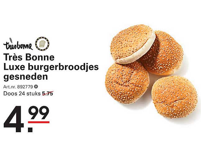 Très Bonne Luxe burgerbroodjes gesneden