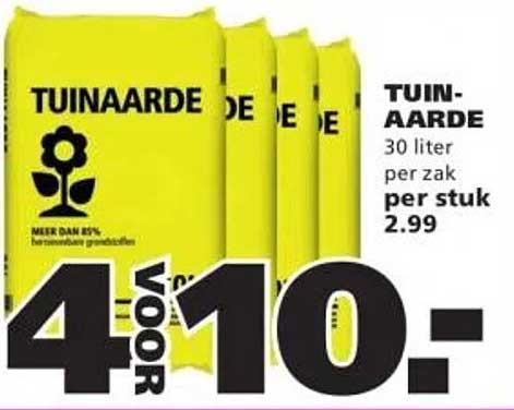 TUINAARDE 30 liter per zak 2.99