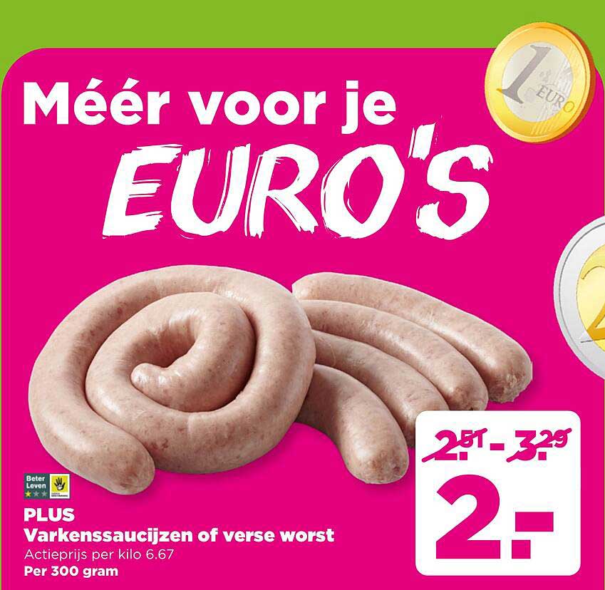 Varkenssaucijzen of verse worst